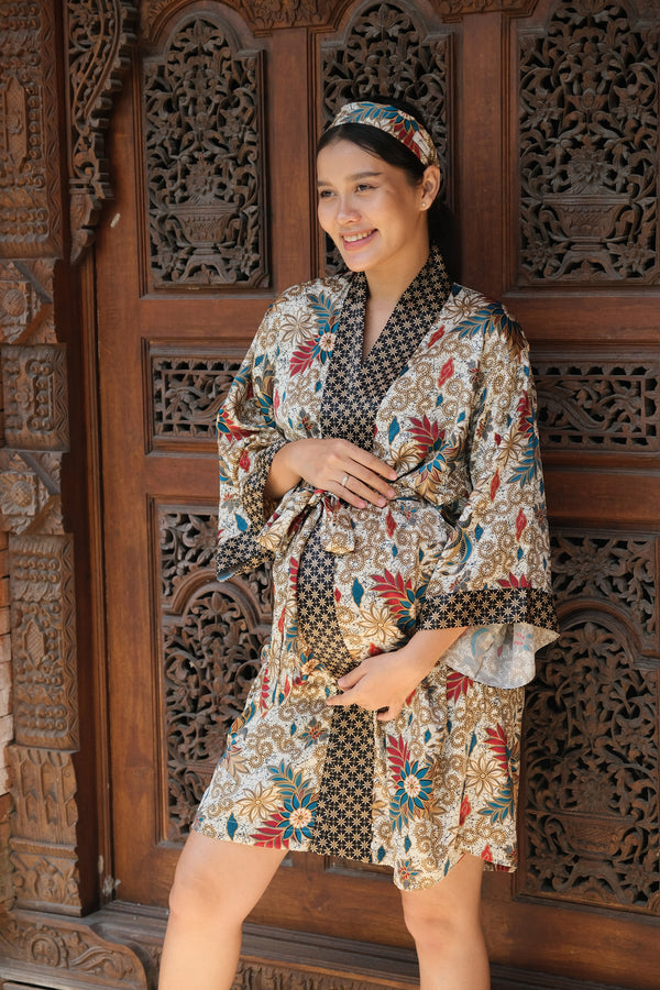 White Short Bali Future Mom Kimono