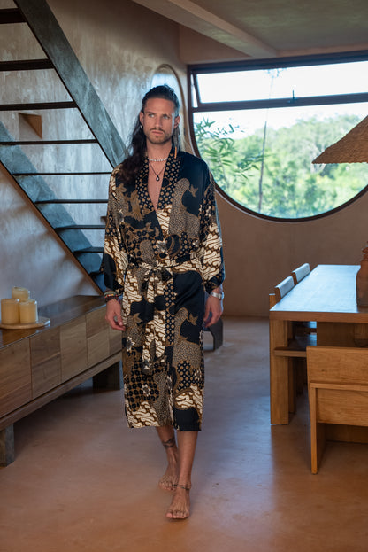 Handmade Boho Kimono Robe: Bali Resort Wear, Yoga Loungewear.