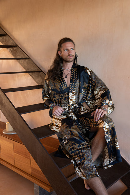 Handmade Boho Kimono Robe: Bali Resort Wear, Yoga Loungewear.