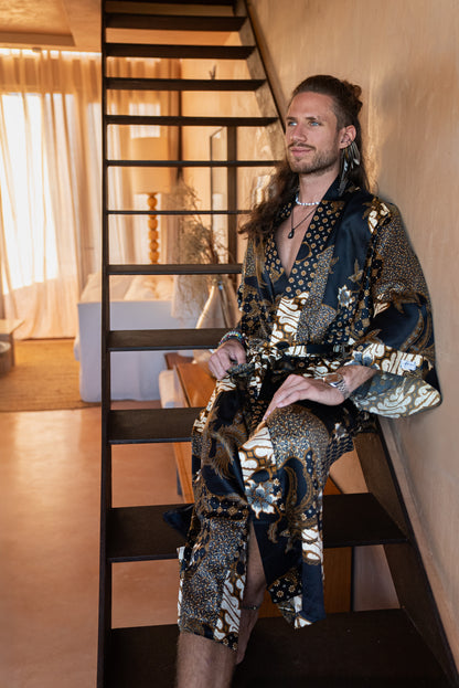 Handmade Boho Kimono Robe: Bali Resort Wear, Yoga Loungewear.