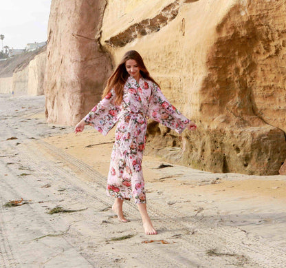 Christmas Gift for women  , Boho festival cover up, light Luxury Kimono , Resort Clothing.