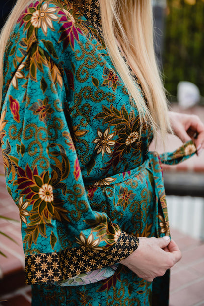 SKimono Robe, Bridesmaid Robe, Polynesian Robe, Women - Handmade Kaftan, Long Dress - Summer Clothing.