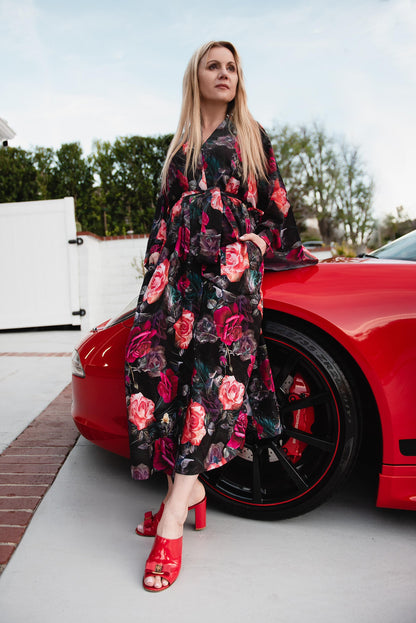 Kaftan kimono robe  Silk  Blend long kimono robe  gift for her. Luxury romantic robe . Beautiful for any situation vacation,hom and party.