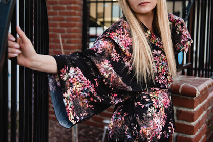 Gift for lover Long silk kimono robe for women. Honeymoon silk robe Kaftan kimono . Vacation robe .The best Gift. Luxury resort wear.