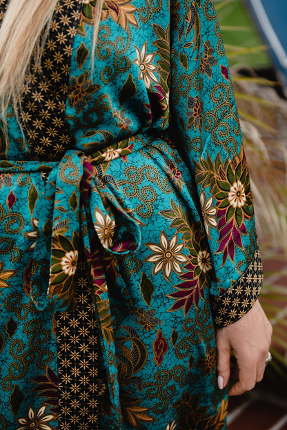 SKimono Robe, Bridesmaid Robe, Polynesian Robe, Women - Handmade Kaftan, Long Dress - Summer Clothing.