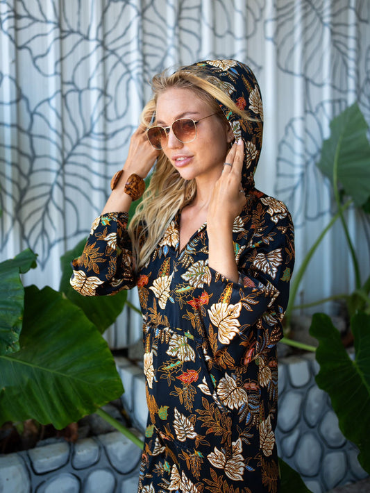 Boho  Kimono Kaftan Robe Beachwear Dressing Gown - Handmade Hooded Full Sleeve Kimono Robe - Loungewear Luxury Bathrobe Gift for Women