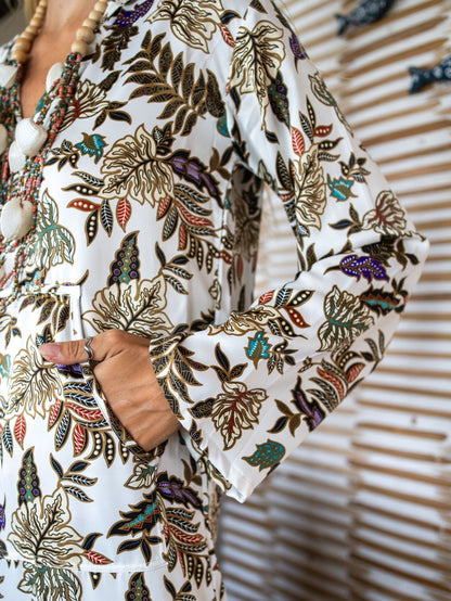 Hooded Kimono Kaftan Robe,Bali Batik Silk Kimono, Long Kimono SummerGift