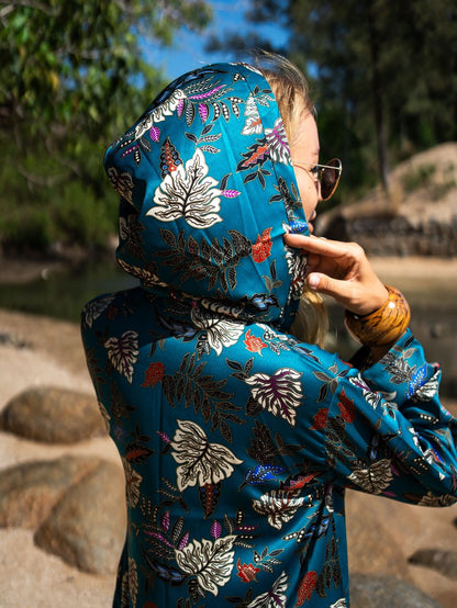 Boho Kaftan Kimono Robe for Women - Silk Dressing Gown Summer Dress - Satin Atlas Silk Blended Kaftan Robe - Japanese Style Kimono