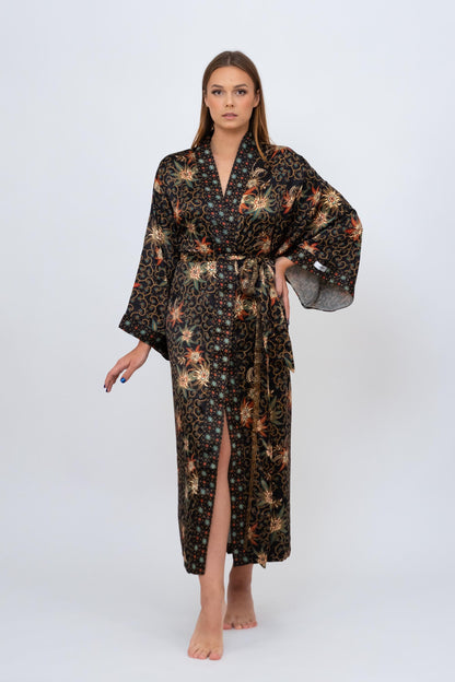 Silk Kimono Robe  - Boho Silk Pajama | Music Festival - Lounge wear| Festival Clothing| Gift for Christmas