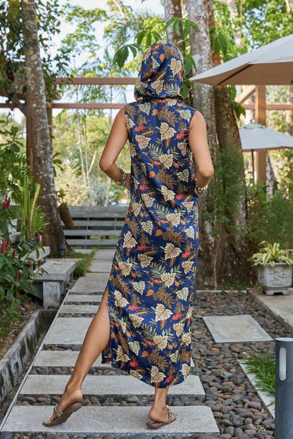 Boho style Kaftan, Women clothing Kimono Robe for women, Party Dress  for Festival,  Sleeveless Kaftan, Hooded Silk Kaftan long, Party wear