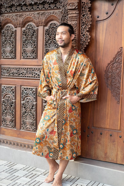 Boho Kimono Robe Long -  Luxury Resort Wear - Festival Clothing - Bali Handmade Robe - Yoga Lounge Wear-Bohemian Vacation Robe