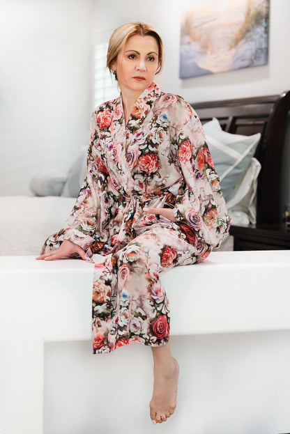 Christmas Gift for women  , Boho festival cover up, light Luxury Kimono , Resort Clothing.