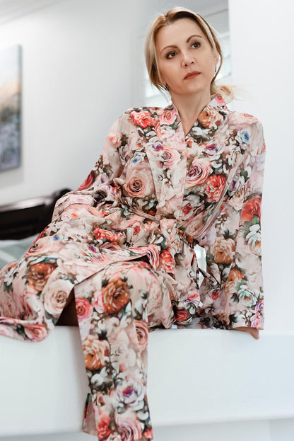 Christmas Gift for women  , Boho festival cover up, light Luxury Kimono , Resort Clothing.