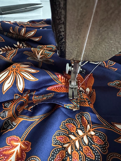 Navy Blue  Atlas Polyester  Kimono Robe: Boho Bali spirit style ,FREE SIZE, Festival Clothing, Gift for Women