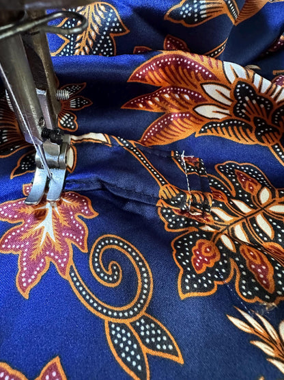 Navy Blue  Atlas Polyester  Kimono Robe: Boho Bali spirit style ,FREE SIZE, Festival Clothing, Gift for Women