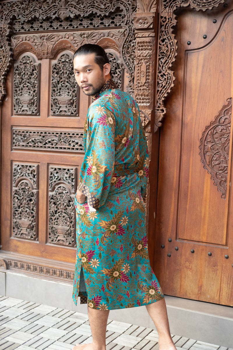 Teal Male Bali Kimono