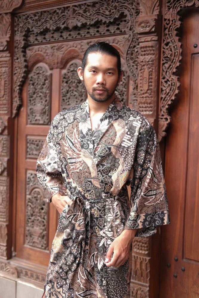 Black/Brown Male Kimono
