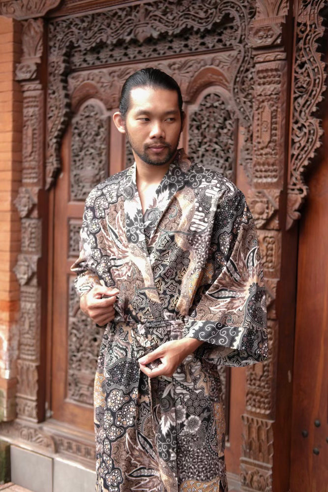 Black/Brown Male Kimono