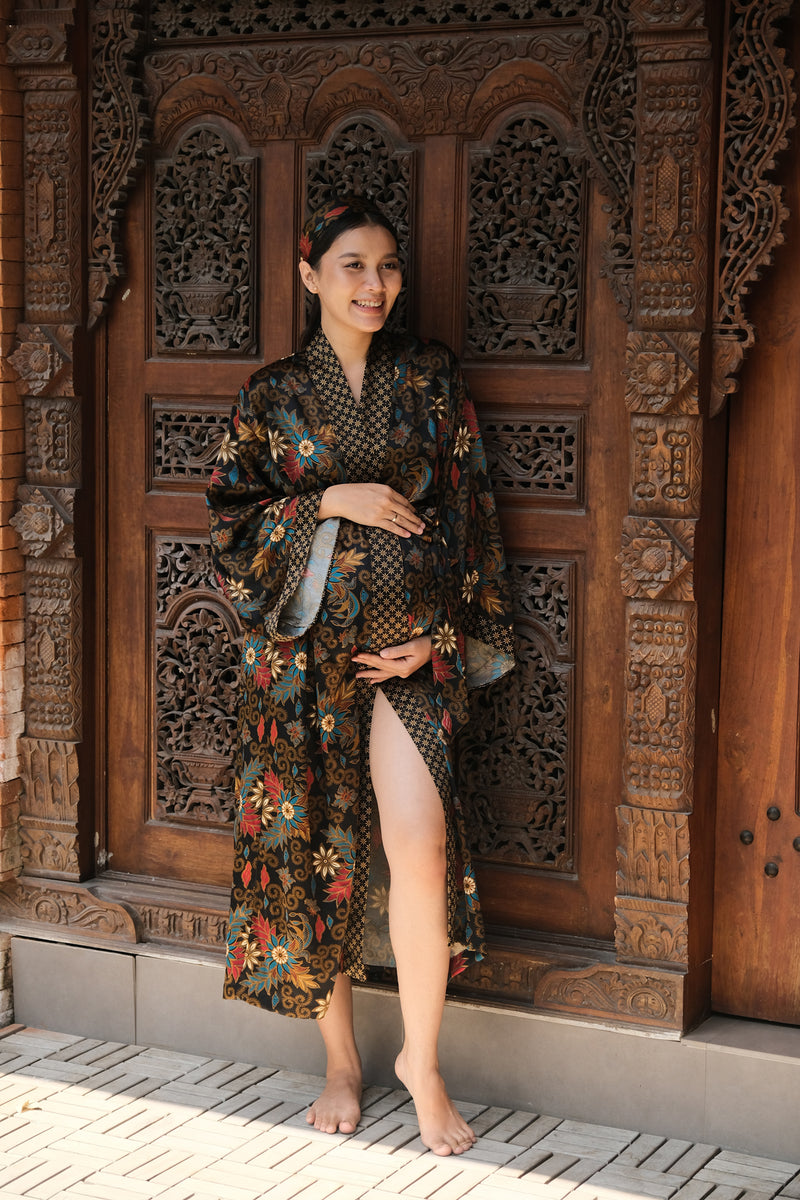 Black Bali Future Mom Kimono