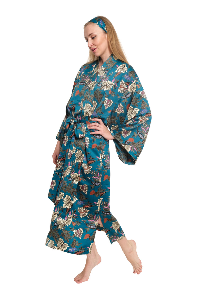 Teal Kimono Leaf